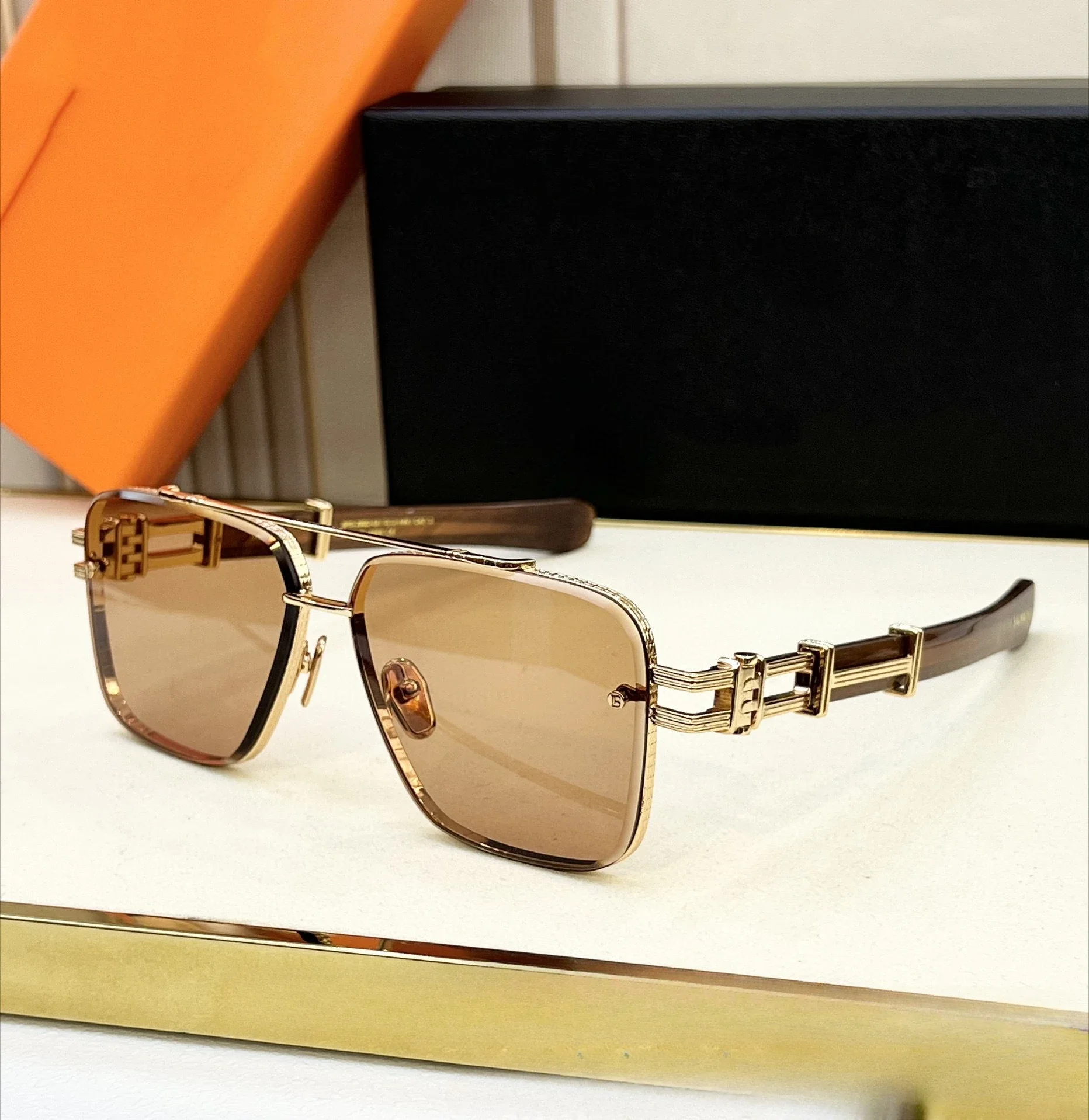 

Original Sunglasses Heavy Industry Design High Version Square Sunglasses Designer Bar M Fashion Men's Outdoor UV Protection