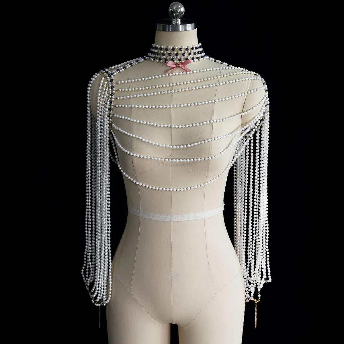 Gorgeous Imitation Pearl Fashion Shoulder Chain Classic Simple Lady Body Jewelry Party Holiday Clothing Collocation Chain