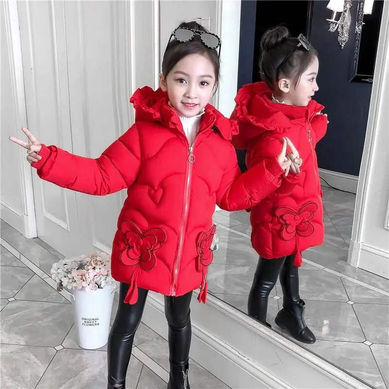 New Winter Girls Jackets Keep Warm Thicken Coat Fashion Zipper Waterproof Outerwear Kids Clothes for Girls 6 8 9 10 11 12 Years