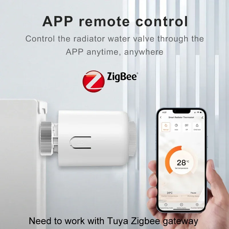 Tuya ZigBee Thermostatic Radiator Valve TRV Programmable App Remote Temperature Controller Smart life App with Alexa Google Home