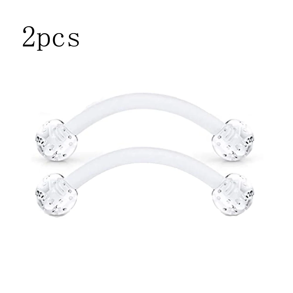 Clear Cartilage Earring Piercing Retainers Flexible Acrylic Helix Hoop Nose Lip Stud Eyebrow Tragus Septum Horseshoe Ring White
