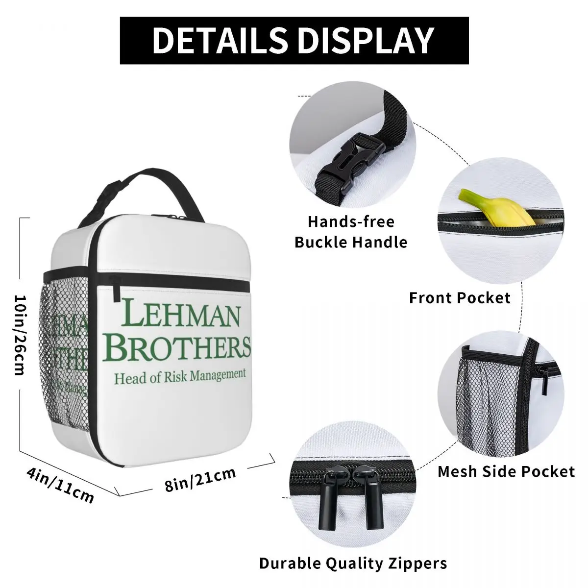 Lehman Brothers Risk Management 2008 Fin Insulated Lunch Bag Office Cooler Thermal Food Box Tote Portable Lunch Boxes Container