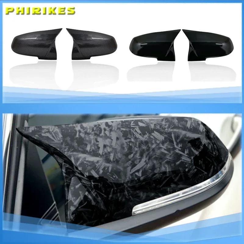

For BMW Series 1 2 3 4 X M 220i 328i 420i F20 F21 F22 F23 F30 F32 F33 F36 X1 2 pieces Rearview Mirror Cover Cap Carbon Black
