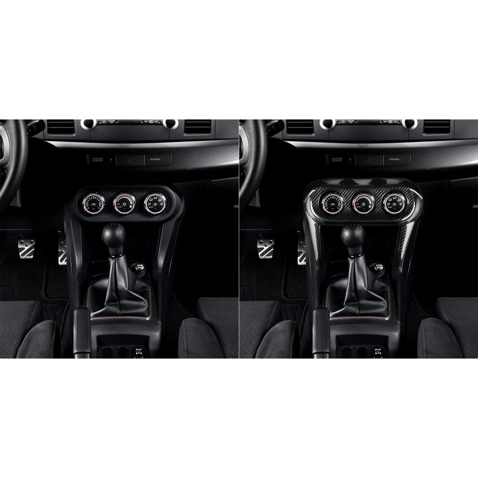 For Mitsubishi Lancer EVO X 10th 2008-2015 Carbon Fiber Central Control Air Conditioning Knob Cover Car Interior Accessories