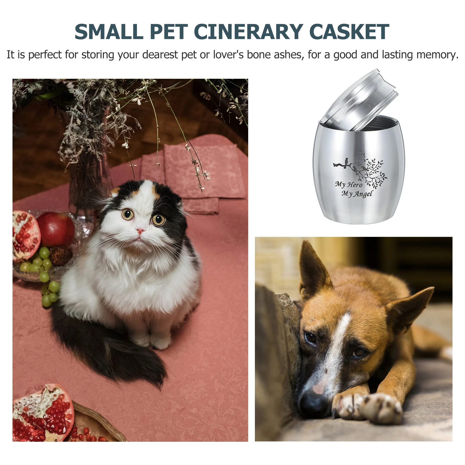 

Handcrafted Storage Bone Can Mini Pet Cinerary Box Waterproof Anti-Rust Ash Urn For Cat Dog Commemorative Casket Bone Ash Jar