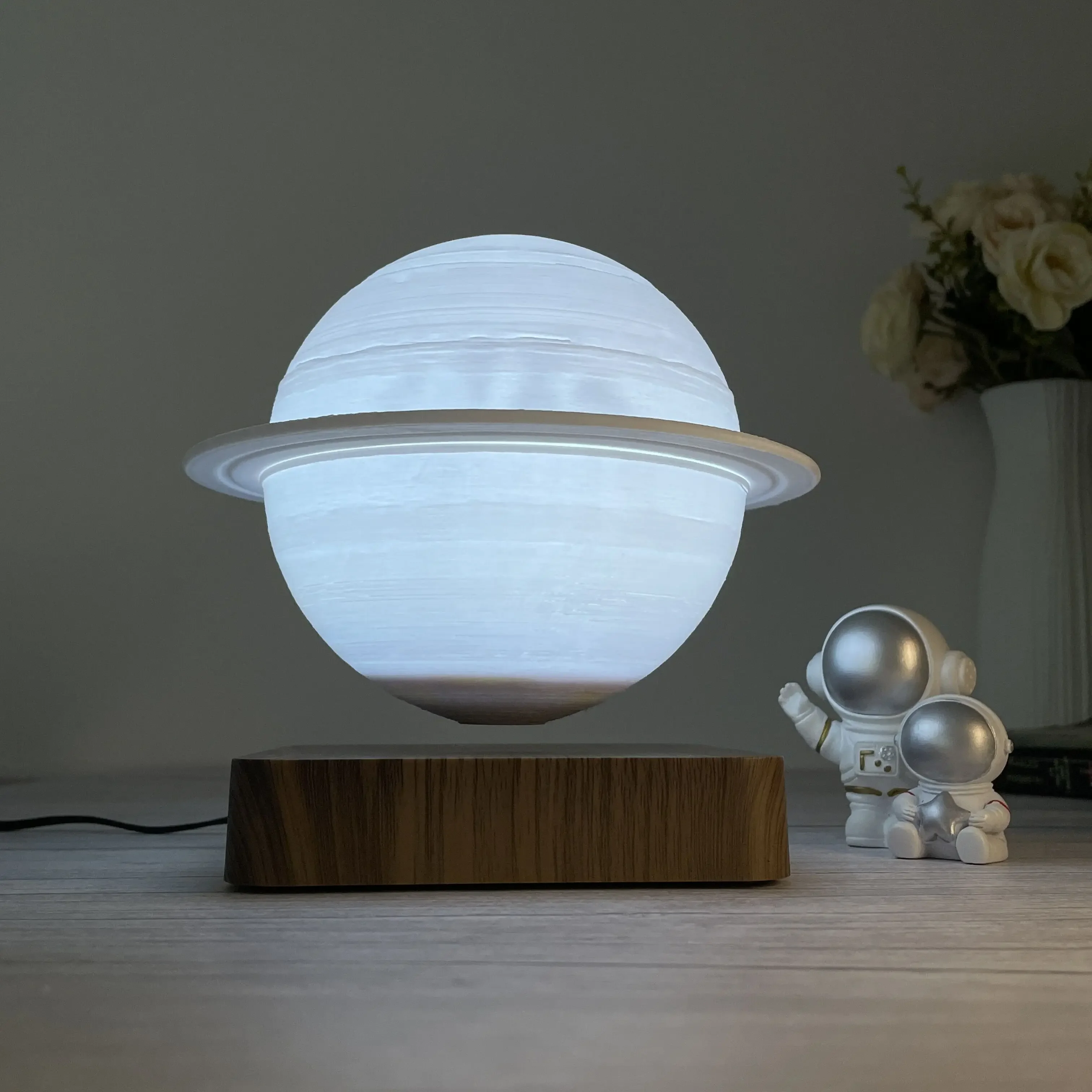 HCNT Factory Price 3D Printing Personalized Gift Magnetic Levitating Saturn Night Light