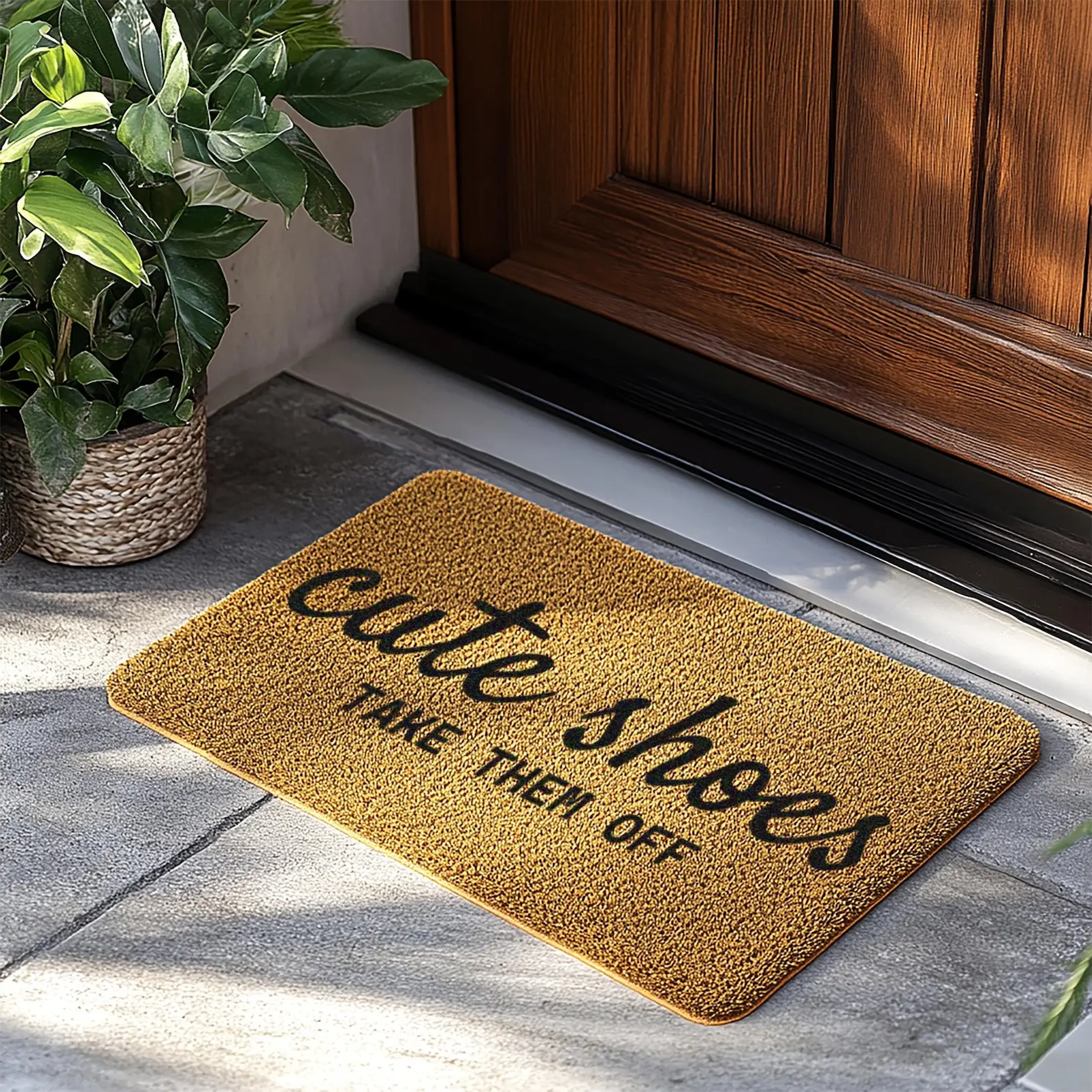 Cute Shoes Take Them Off Doormat Personalized Your Family Welcome Mat with Name Logo Text for Housewaring Gifts New House Decor