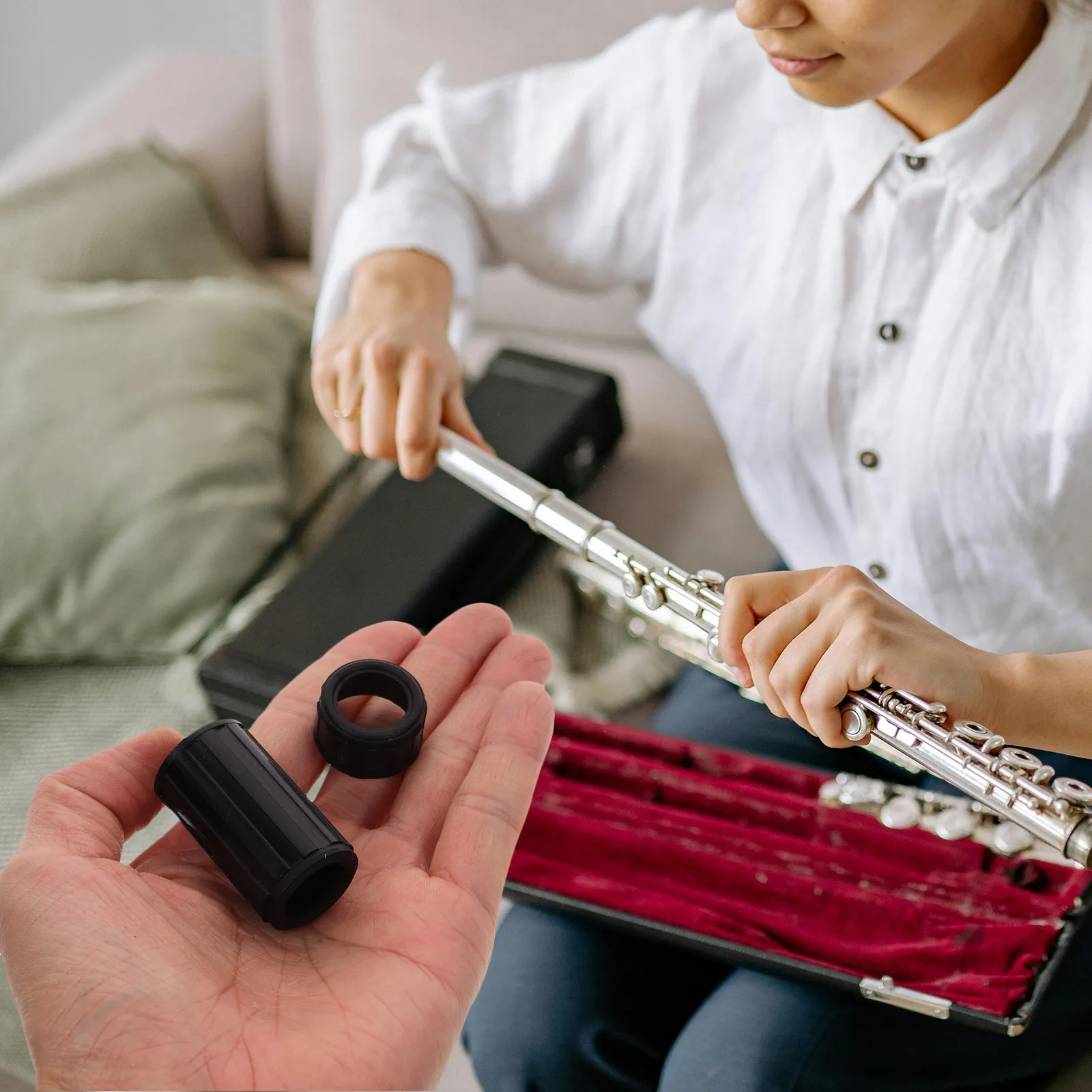 

3 set Interface Protective Cover Silicone Durable Lightweight Flute Sleeve Replacement Flute Accessories Instrument Parts