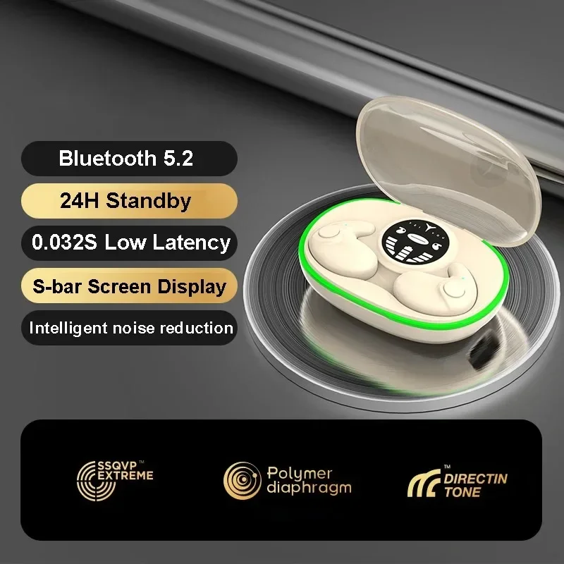Onzichtbare Slaap Oortelefoon Bluetooth 5.3 Hoofdtelefoon TWS Draadloze Stereo Ruisonderdrukking Oordopjes Gaming Headsets voor XIAOMI iPhone