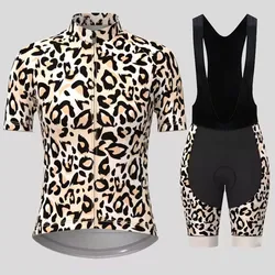 Men's Short Sleeve Bicycle Leopard print, MTB Cycling Clothing, Bike Uniform, Cycle Shirt, Racing Cycling Jersey Set, Summer
