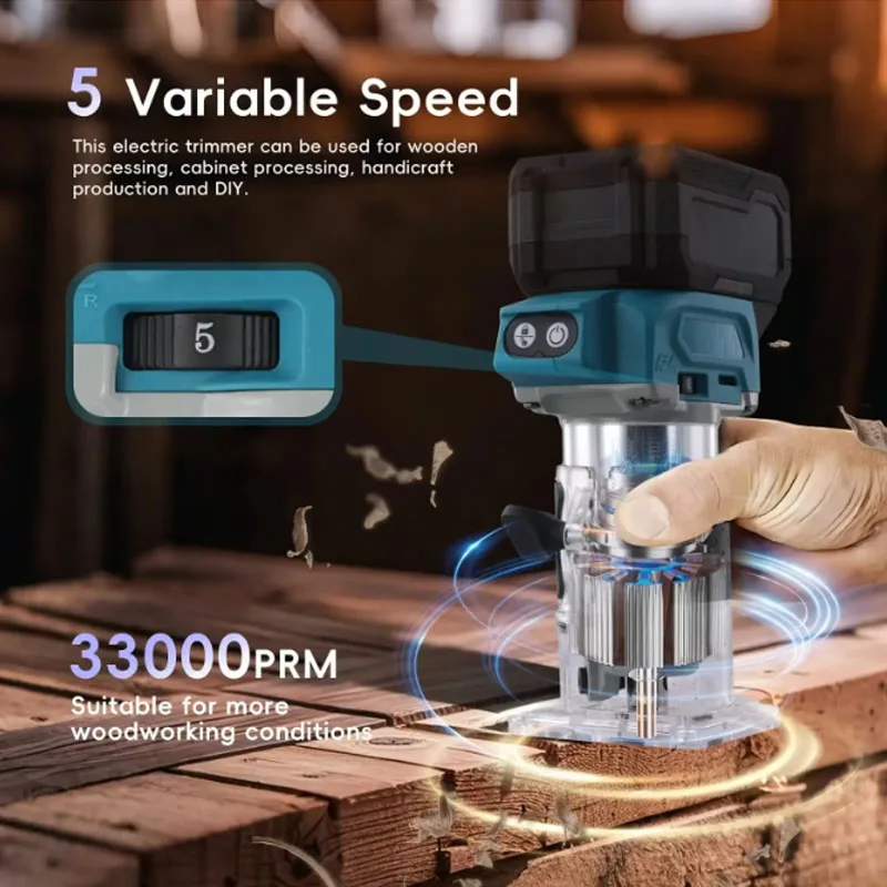 Original Makita DRT50 Cordless Trimmer Rechargeable Trimming Machine Brushless Slotting Tool Milling Woodwork Engraving Machine