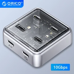 ORICO-Multiples ports USB A Type C, répartiteur airies 4, 10Gbps, emplacement USB 3.1, station S6, multi USB 3.0, adaptateur d'extension pour ordinateur portable