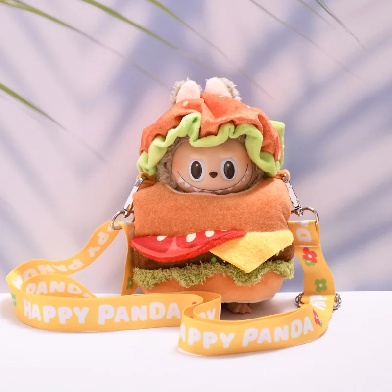 

Clothes Accessories For 15/17cm 1st-3rd Gen Labubu Cute Plush Hamburger Carry Bag Set Exquisite Small Gift For Outfit Change