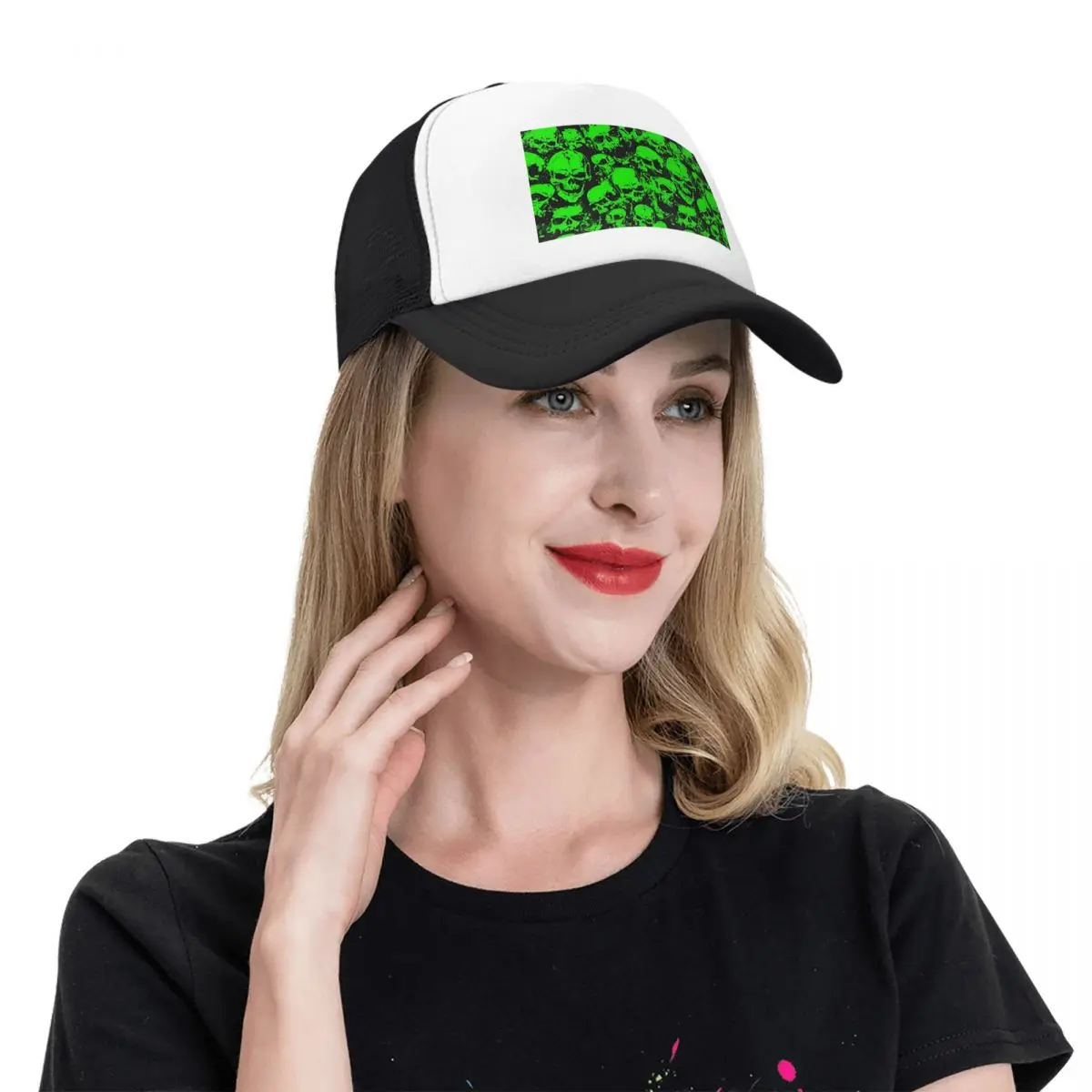 Ghost Skull Print Luminous Horror Night HalloweenCap Casual Mesh Baseball Caps Adjustable Hat Hip Hop Summer Unisex BaseballHats