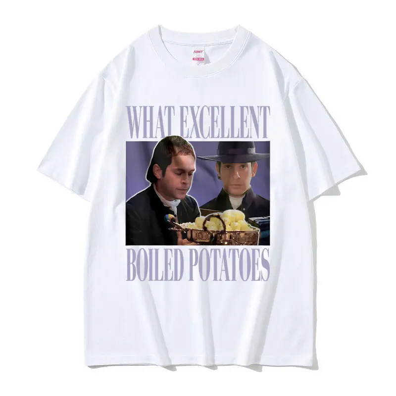 Funny What Excellent Boiled Potatoes Meme Graphic T-shirt Men Women Vintage Oversized T-shirts Summer Male Causal Cotton Tshirt