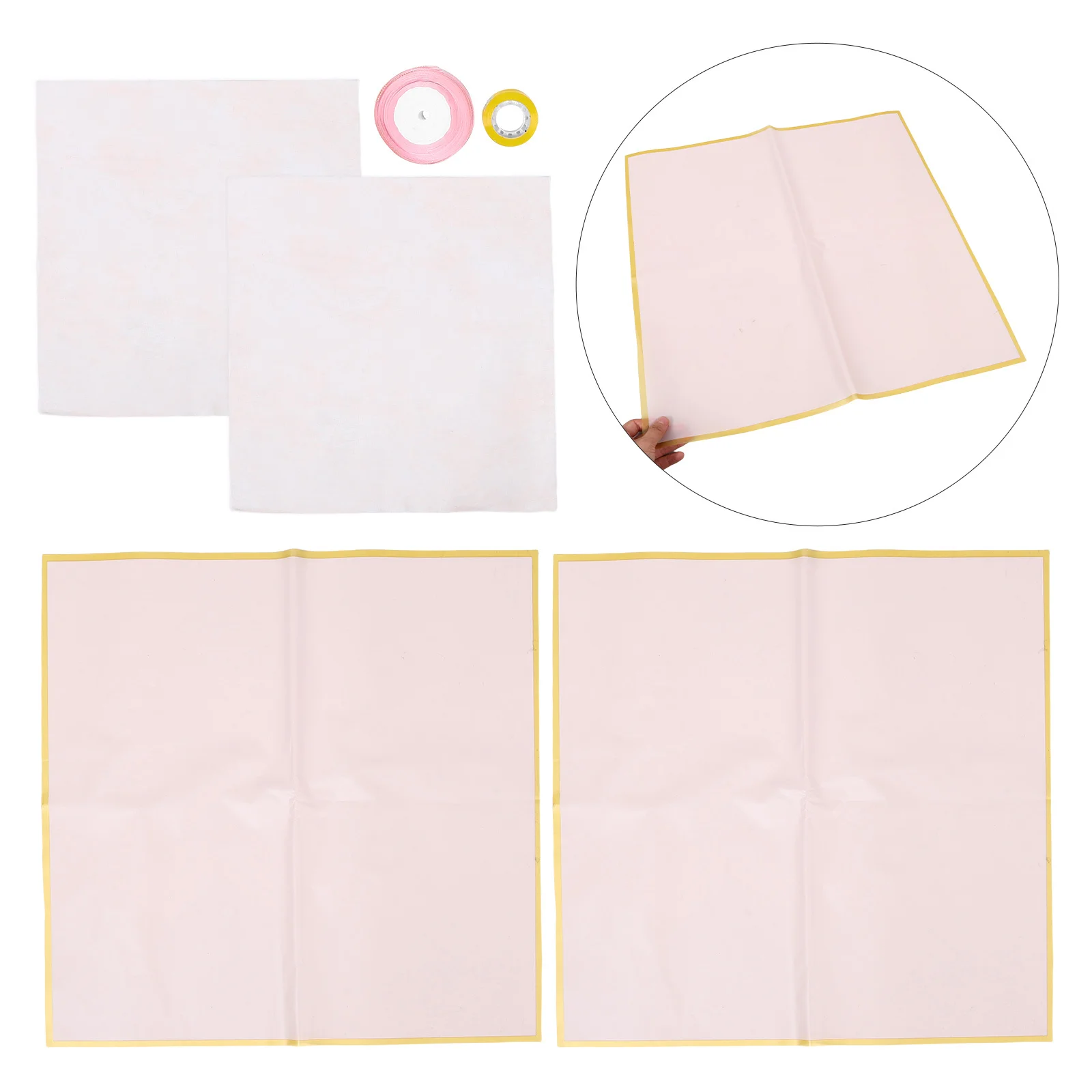 

1 set 1 Set Waterproof Pink Floral Bouquet Wrapping Paper Sheets For Diy Flower Packaging Craft Projects Birthday Wedding Decor