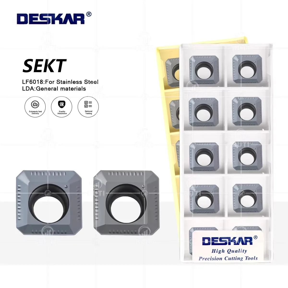 SEKT1204AFTN-XM LF6018 LDA DESKAR Square Lathe Milling Inserts SEKT 100% Original Stainless Steel Universal Material Processing