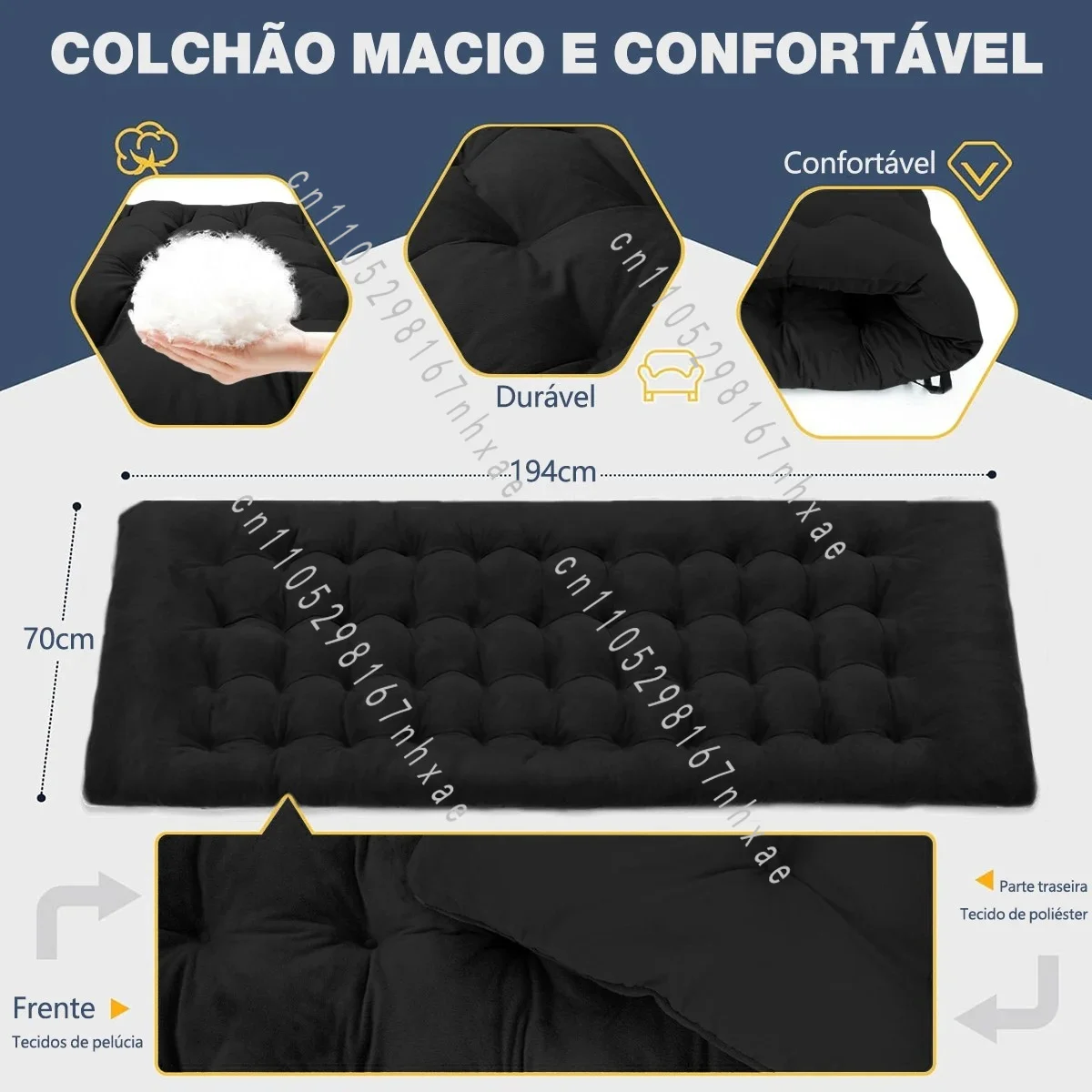 With Adjustable Reclining Seat and Mattress Supports Up To 200kg Portable Folding Steel Camping Chair