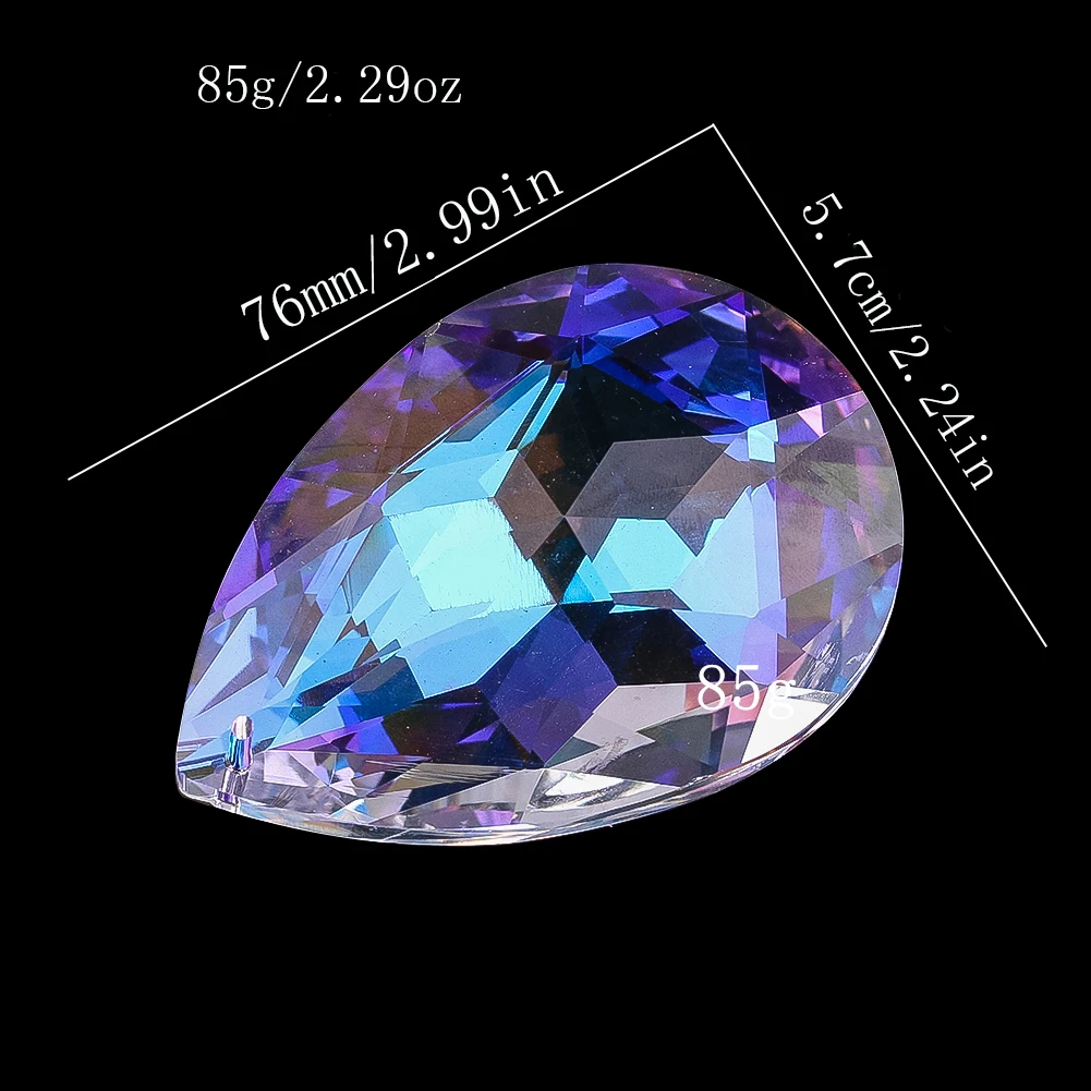 

75MM AB water drop zinnia crystal pendant glass prism rainbow maker chandelier accessories garden balcony wedding decoration