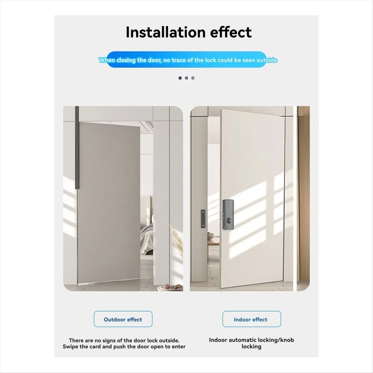 ABIU TTLOCK Punch-Free Smart Invisible Lock Keyless IC Card Lock Bluetooth Remote Control No-Drill Hole Wooden Door Mortise