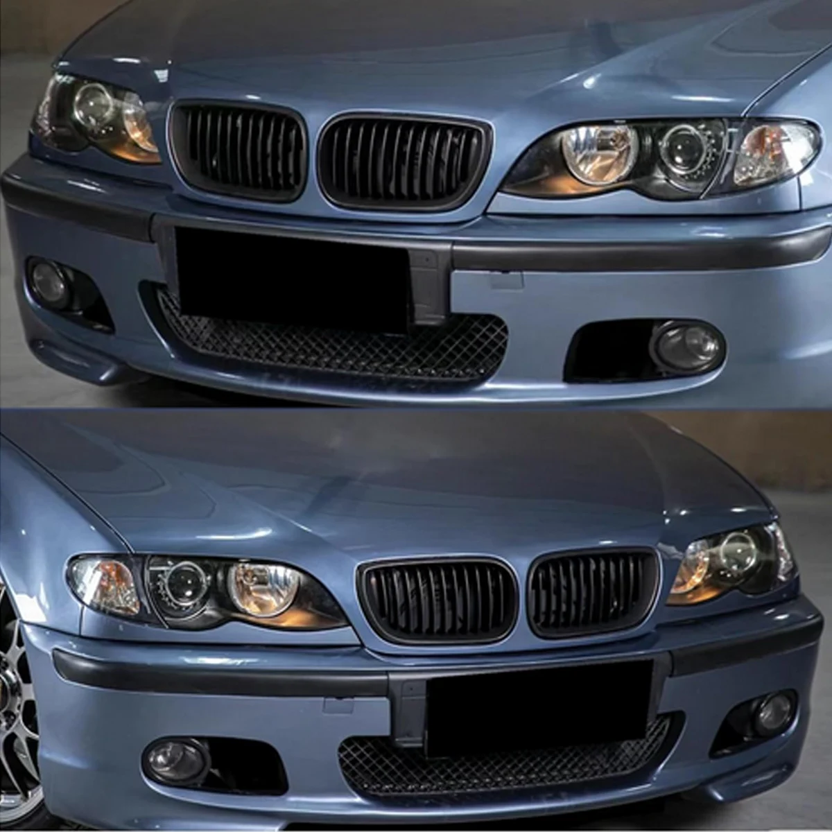 MagicKit For BMW E46 Coupe 2 Door 325Ci 330Ci LCI 2002-2005 Front Bumper Kidney Racing Grille Compatible Aftermarket Gloss Black