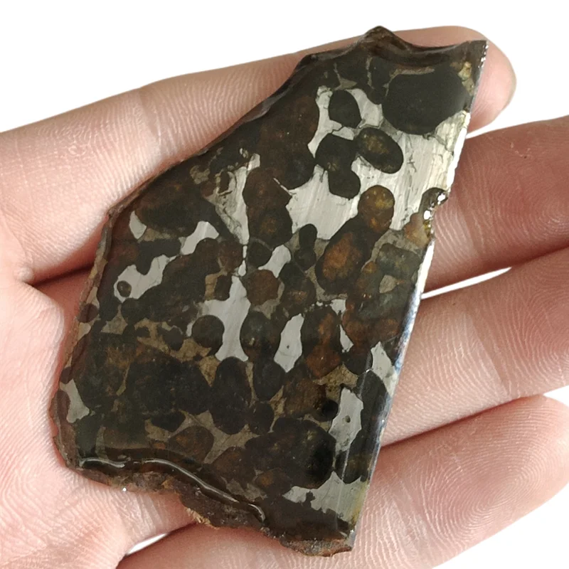 Kenya Sericho Olive Meteorite Slice Specimen Natural Meteorite Material 19.8 Grams Olive Meteorite Specimen