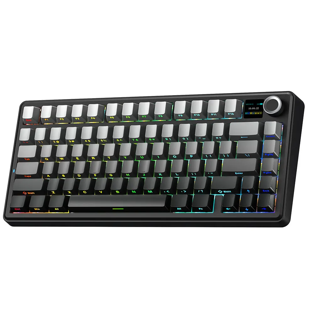 AULA F75 MAX Gaming Mechanical Keyboard 75% Wired/Bluetooth/2.4G Hot-Swap RGB E-sports Keyboard with TFT Screen for PC/Mac  ﻿