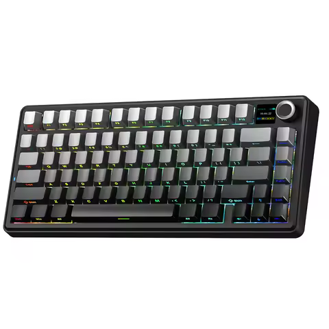AULA F75 MAX Gaming Mechanical Keyboard 75% Wired/Bluetooth/2.4G Hot-Swap RGB E-sports Keyboard with TFT Screen for PC/Mac