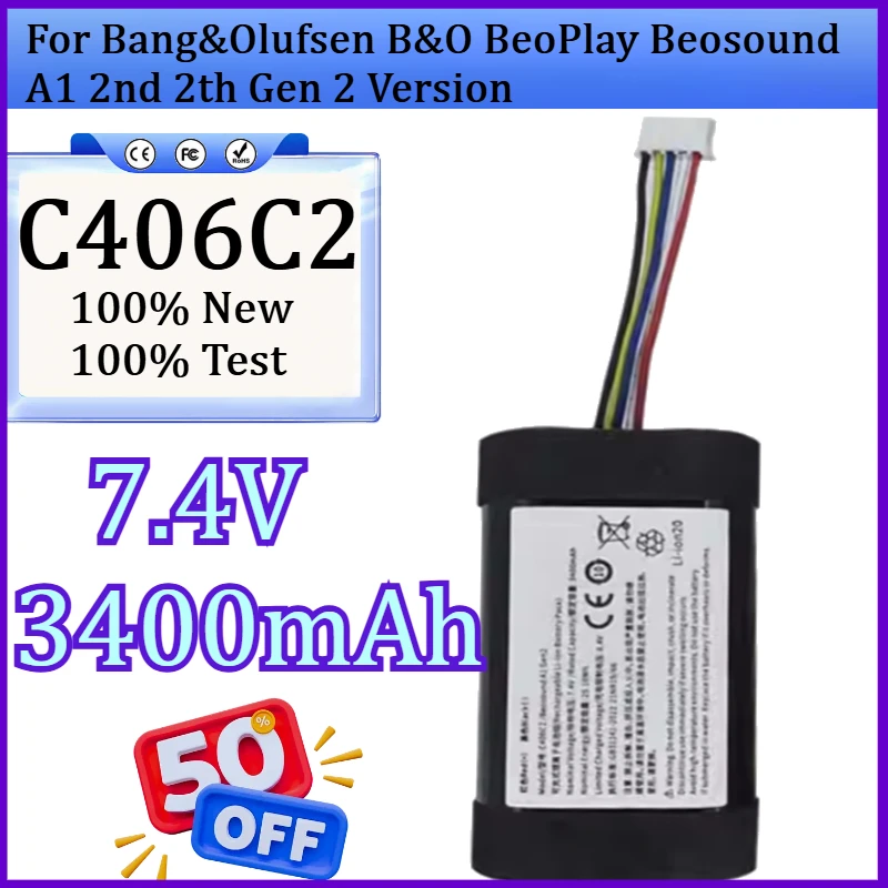 

New 3400mAh Battery C406C2 for Bang&Olufsen B&O BeoPlay Beosound A1 2nd 2th Gen 2 Version , Please NOTE: This Is 2th