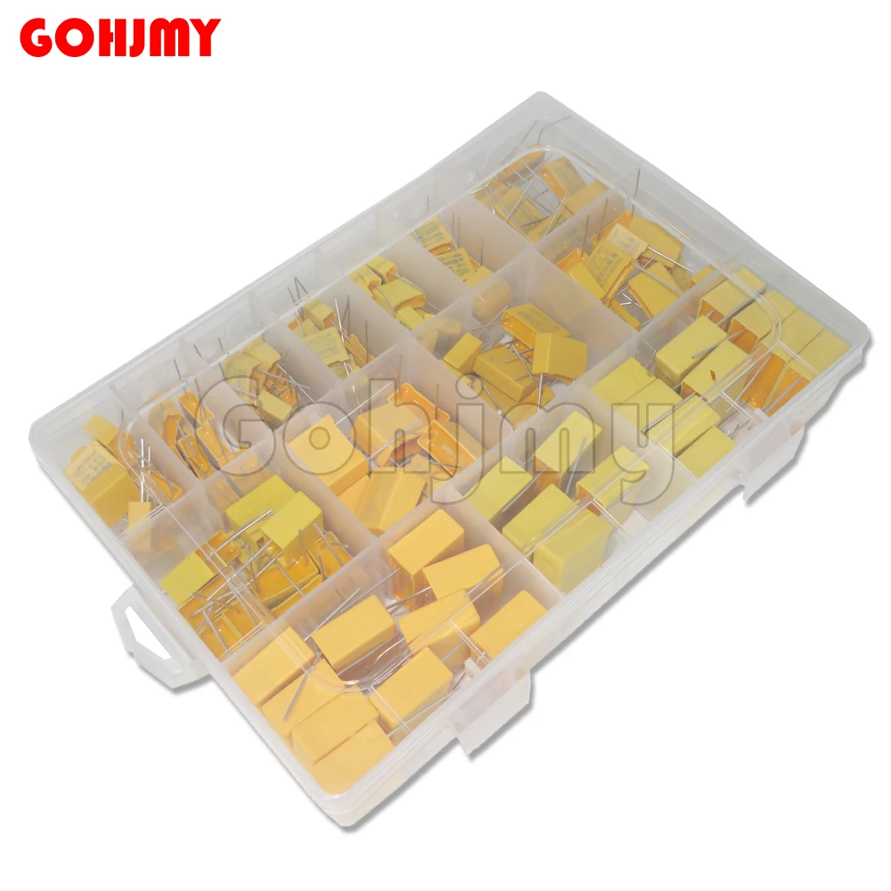 135 Uds 14 valores X2 kit de condensadores de seguridad 275VAC 102K-105K 1NF ~ 1UF Kit surtido nuevo