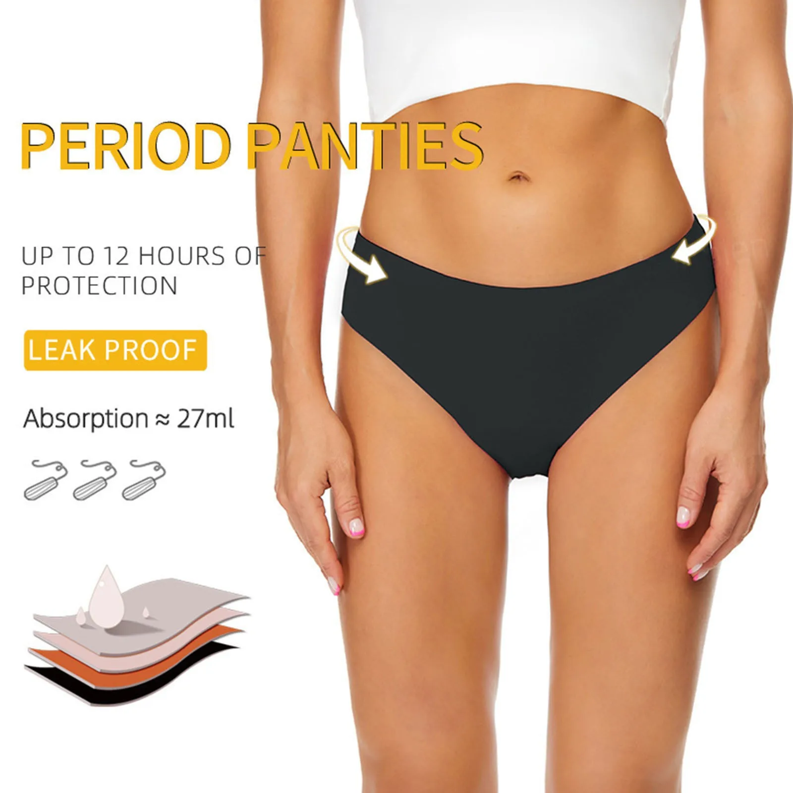 Swimwear Menstrual Leakproof Bikini Bottom Absorbent Pants High Waist Swimming Trunks For Teenagers Women Women'S Panties image 3