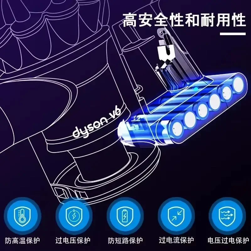 Akumulator litowo-jonowy 12800 mAh 21,6 V do Dyson V8, kompatybilny z odkurzaczem Dyson V8 Absolute/Fluffy/Animal