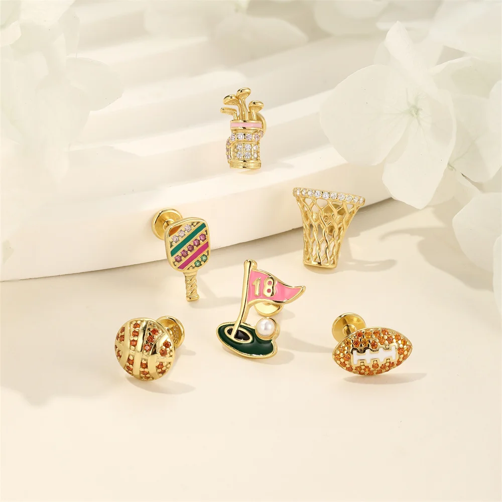 AIDE 1 pieza Piercing Plata de Ley 925 pequeño pendiente de circón para mujer tendencia cartílago de la oreja joyería fina pendiente de cadena de ópalo