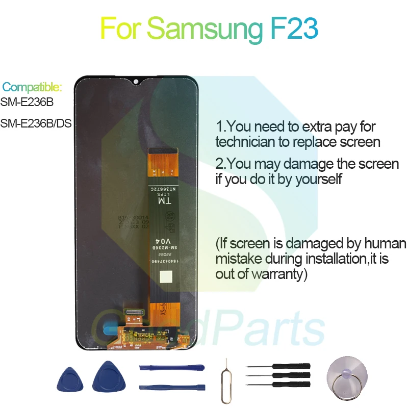 For Samsung F23 LCD Display Screen 6.6“ SM-E236B, SM-E236B/DS F23 Touch Digitizer Assembly Replacement