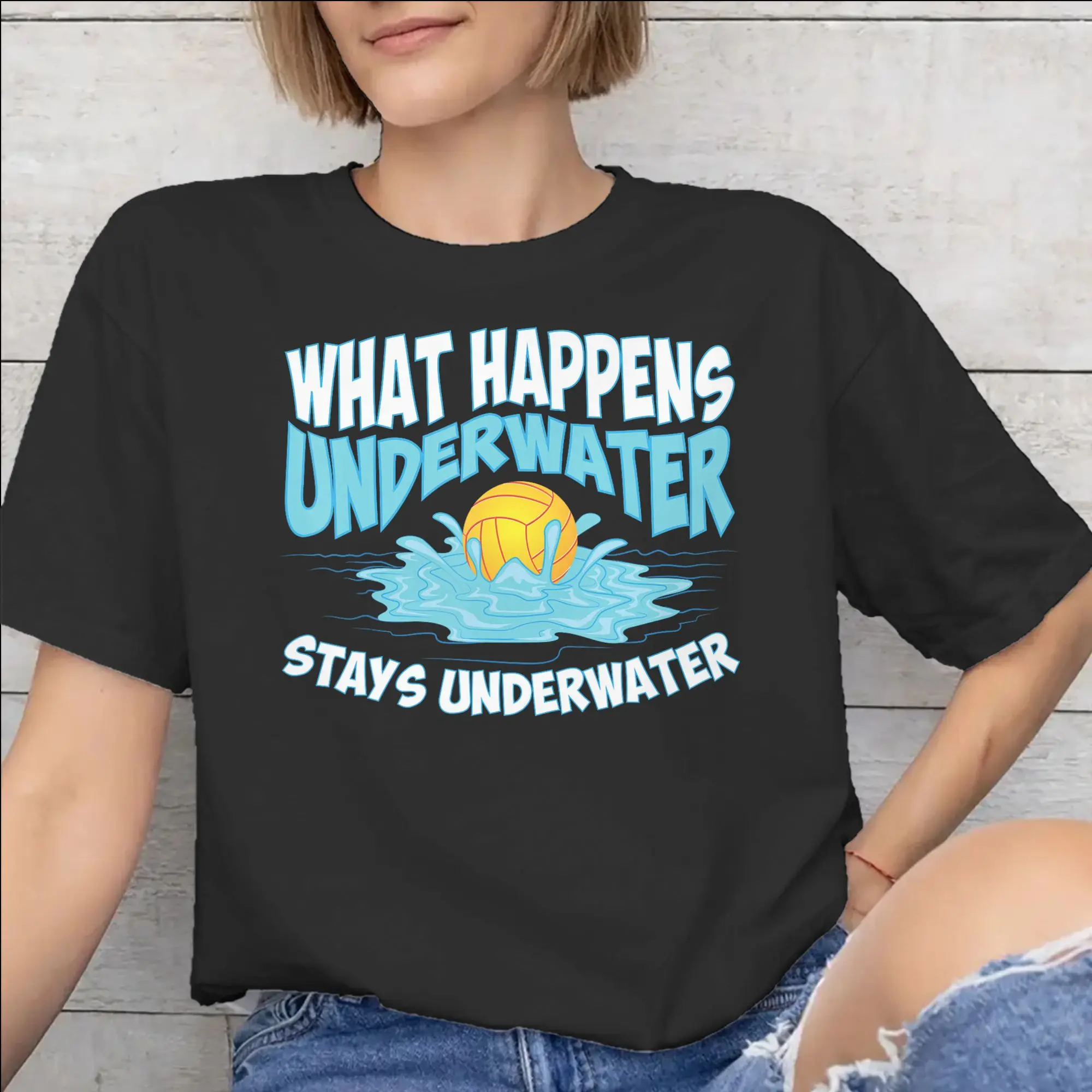 Water Polo Player  Print T Shirts Men Women  100% Cotton  Tee Shirt Clothing