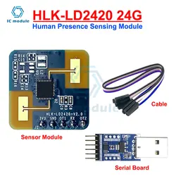 HLK-LD2420 Human Presence Sensing Radar Module LD24120 24G millimeter wave radar Intelligent Wave Sensor