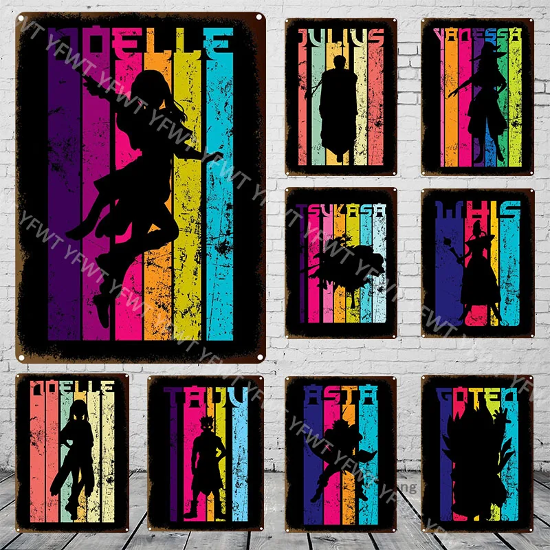 

Various Classic Anime Characters Graffiti Metal Tin Signs Living Room Bedroom Kids Room Decoration Poster
