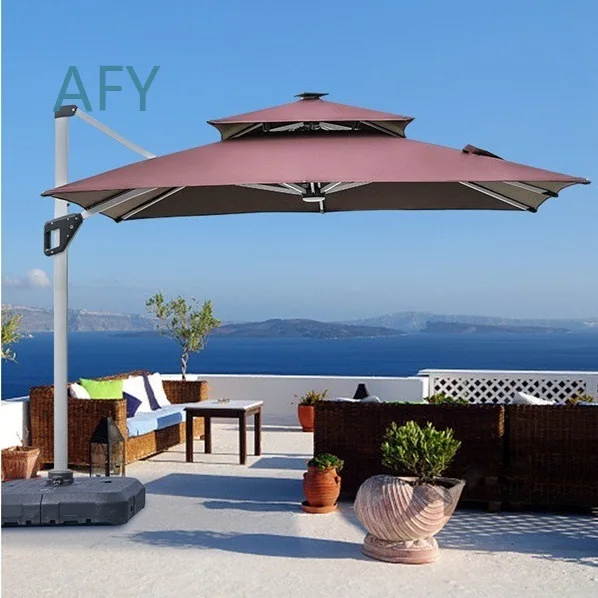 Large Outdoor Umbrella for Courtyard Terrace Garden Villa Patio Sun Shade Roman Style Waterproof UV Protection Heavy Duty