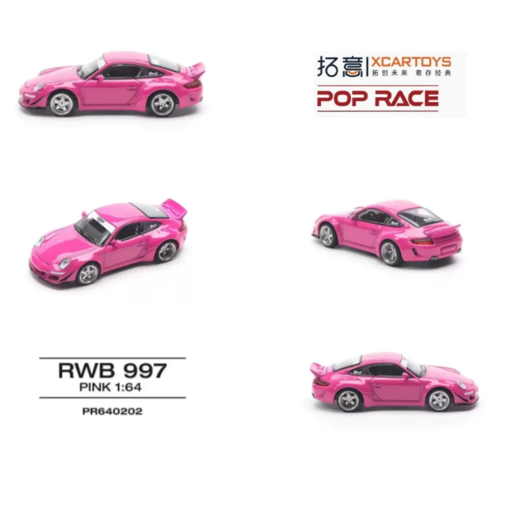 

POP RACE Porsche997 RWB pink car 1/64 alloy car model