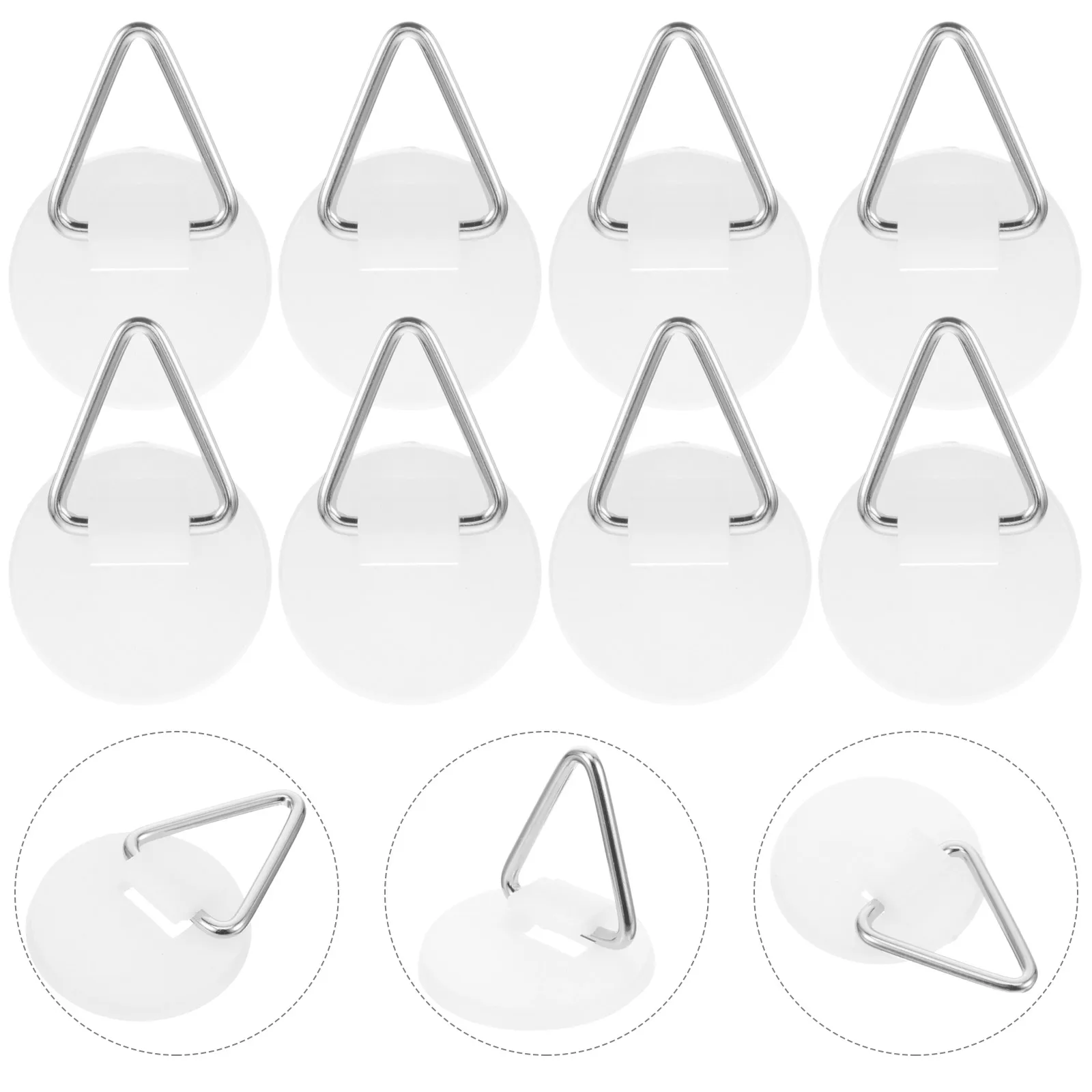 

50pcs Round Hooks Wall Plate Hangers Small Iron Display Brackets Adhesive Ceiling Disc Storage Saving Easy