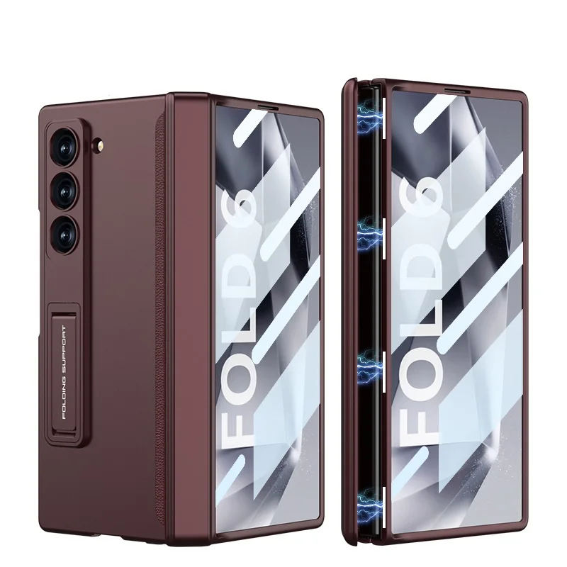 Luxury Magnetic Hinge Case for Samsung Z Fold 4 5 6 Case with Glass Z Fold4 Fold5 Fold6 Shockproof Shell for Z Fold 6 Case