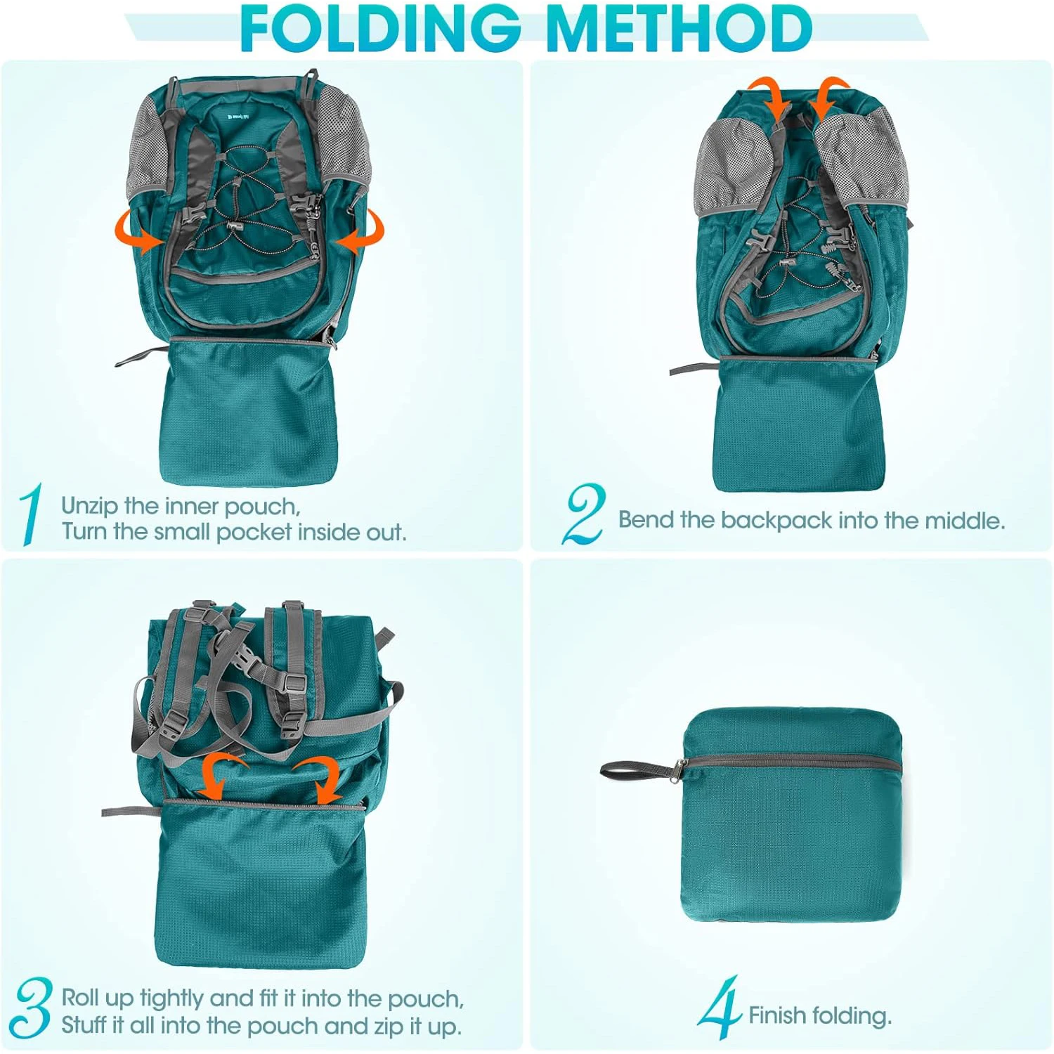 RAINSMORE Lightweight Hiking Backpack 40L Waterproof Camping Backpack Packable Backpack for Women Men Outdoor Travel Daypack