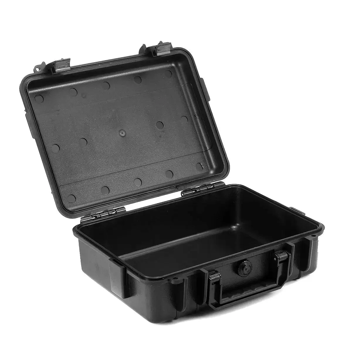 2 Sizes Waterproof Hard Carry Tool Case Plastic Toolbox Equipment Protective Storage Box Organizer Portable Container Black