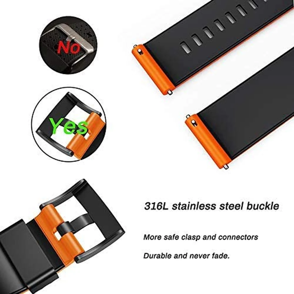 24mm Rubber Watch Strap for Suunto 7 Watchband for Suunto 9 Baro/9/Spartan Sport Band for HR Bracelet D5 Replacement Bracelet