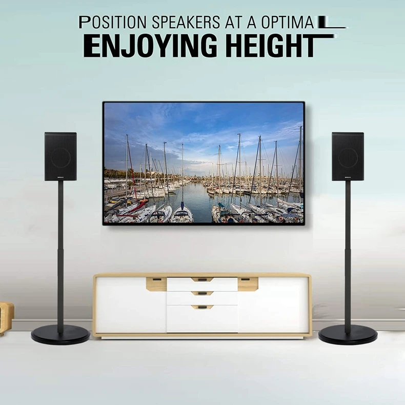 (1 Paar = 2 Stück) SF10L 82,5 cm-114 cm runder Säulenständer, verstellbarer Surround-Sound-Lautsprecher-Display-Bodenständer Q930 Q990B Q30B Q90B 9500S – Detail 5