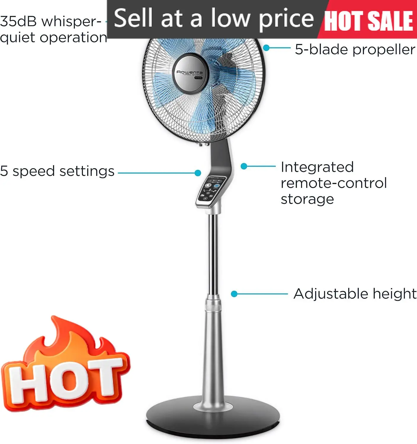 

Ultra Quiet 53 Inch Oscillating Pedestal Fan Portable 5 Speeds Bedroom Indoor Quiet Cooling Refresh Up To 23 Feet Silver
