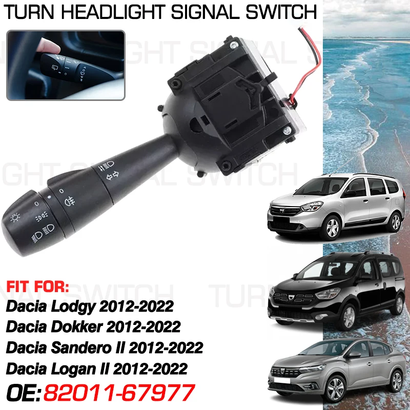 For Dacia Lodgy Dacia Dokker Renault Kangoo Dacia Sandero II Dacia Logan II 2012-2022 Turn Signal Headlight Switch 82011-67977