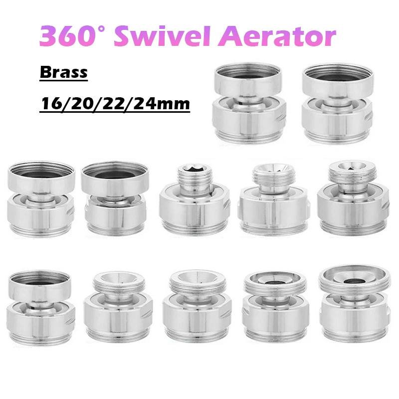 Peijian 16/20/22/24mm Aerator Connector Faucet Adapter 360 Degree Adjustable Swivel Aerator Adapter Water Purifier Accessories