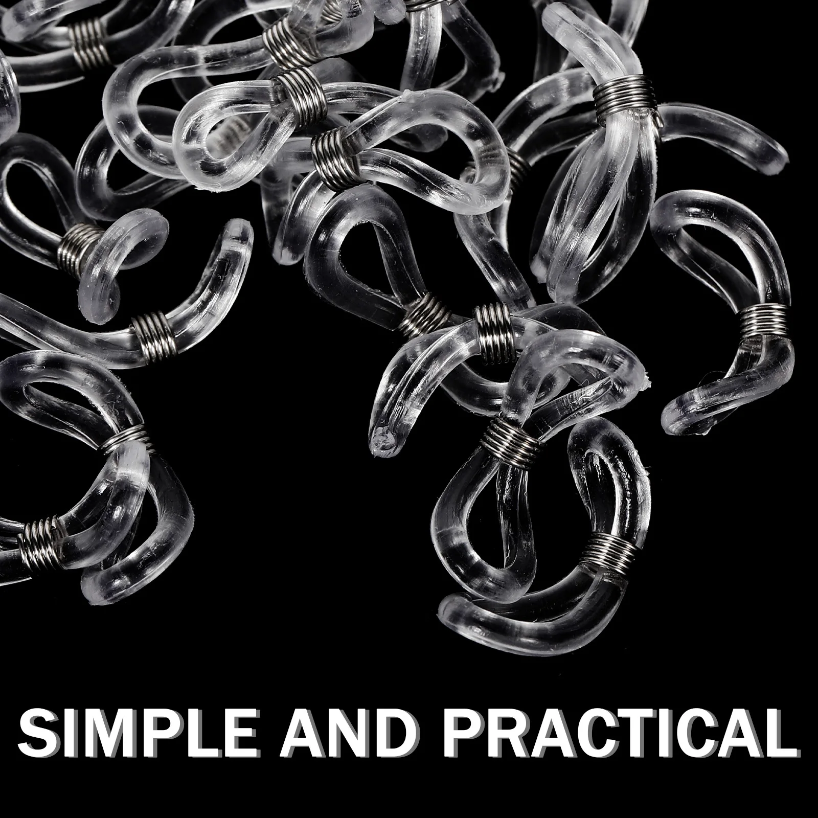 

25Pcs Eyeglass Chain Holder Ends Durable Rubber Metal Adjustable Coil Non-Slip Cord for Glasses Sunglasses Eyeglass Holder Ends