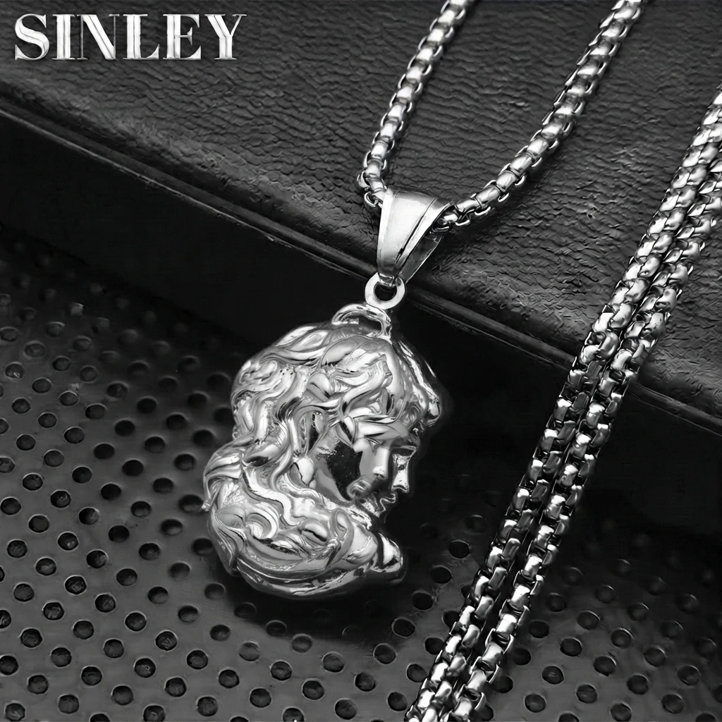 Medusa Gorgon Head Pendant Stainless Steel Ancient Greek Mythology Gothic Amulet Necklace For Men Punk Jewelry